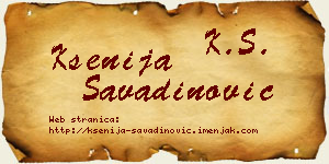 Ksenija Savadinović vizit kartica